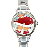 Sexy Mrs Santa Claus Round Italian Charm Watch