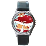 Sexy Mrs Santa Claus Round Metal Watch