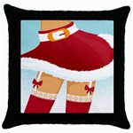 Sexy Mrs Santa Claus Throw Pillow Case (Black)