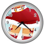 Sexy Mrs Santa Claus Wall Clock (Silver)