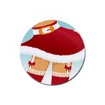 Sexy Mrs Santa Claus Rubber Round Coaster (4 pack)