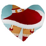 Sexy Mrs Santa Claus Large 19  Premium Flano Heart Shape Cushion