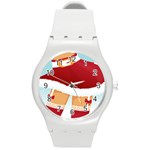 Sexy Mrs Santa Claus Round Plastic Sport Watch (M)