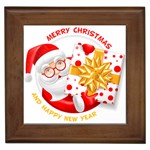 Santa Claus Happy New Year Framed Tile