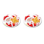 Santa Claus Happy New Year Cufflinks (Oval)