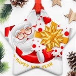 Santa Claus Happy New Year Star Ornament (Two Sides)