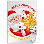 Santa Claus Happy New Year Canvas 12  x 18 