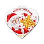 Santa Claus Happy New Year Dog Tag Heart (One Side)