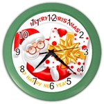 Santa Claus Happy New Year Color Wall Clock