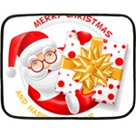 Santa Claus Happy New Year Fleece Blanket (Mini)