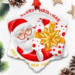 Santa Claus Happy New Year Ornament (Snowflake)