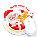 Santa Claus Happy New Year Round Mousepad