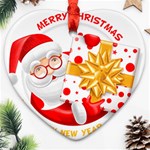 Santa Claus Happy New Year Ornament (Heart)