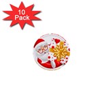 Santa Claus Happy New Year 1  Mini Button (10 pack) 