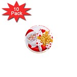 Santa Claus Happy New Year 1  Mini Magnet (10 pack) 