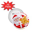 Santa Claus Happy New Year 1.75  Button (10 pack) 