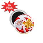 Santa Claus Happy New Year 1.75  Magnet (10 pack) 