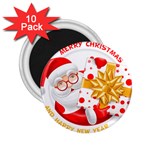 Santa Claus Happy New Year 2.25  Magnet (10 pack)