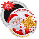 Santa Claus Happy New Year 3  Magnet (100 pack)