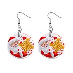 Santa Claus Happy New Year 1  Button Earrings