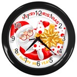 Santa Claus Happy New Year Wall Clock (Black)