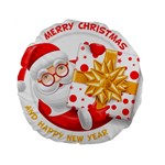 Santa Claus Happy New Year Standard 15  Premium Round Cushion 