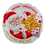 Santa Claus Happy New Year Large 18  Premium Round Cushion 