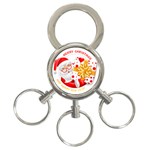 Santa Claus Happy New Year 3-Ring Key Chain