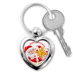 Santa Claus Happy New Year Key Chain (Heart)