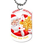 Santa Claus Happy New Year Dog Tag (Two Sides)