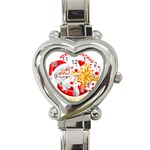 Santa Claus Happy New Year Heart Italian Charm Watch