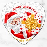 Santa Claus Happy New Year Jigsaw Puzzle (Heart)