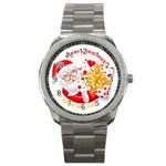 Santa Claus Happy New Year Sport Metal Watch