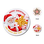 Santa Claus Happy New Year Playing Cards (Round)