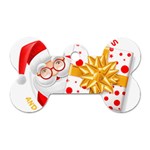 Santa Claus Happy New Year Dog Tag Bone (Two Sides)