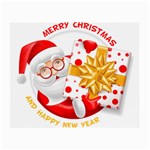 Santa Claus Happy New Year Small Glasses Cloth (2 Sides)