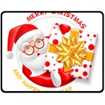 Santa Claus Happy New Year Double Sided Fleece Blanket (Medium)