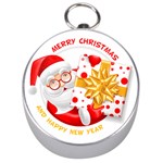 Santa Claus Happy New Year Silver Compass