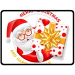 Santa Claus Happy New Year Fleece Blanket (Large)