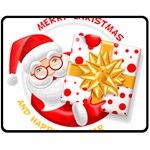 Santa Claus Happy New Year Fleece Blanket (Medium)