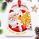 Santa Claus Happy New Year Ornament (Bell)