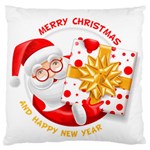 Santa Claus Happy New Year Large Flano Cushion Case (One Side)