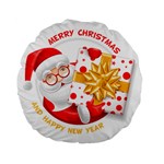 Santa Claus Happy New Year Standard 15  Premium Flano Round Cushion 