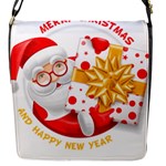 Santa Claus Happy New Year Flap Closure Messenger Bag (S)