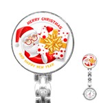 Santa Claus Happy New Year Stainless Steel Nurses Watch