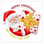 Santa Claus Happy New Year Large Satin Scarf (Square)