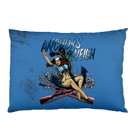 Navy Anchor s Aweigh Pinup Girl Pillow Case (Two Sides) from ArtsNow.com Front