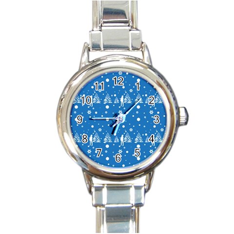 xmas0011 Round Italian Charm Watch from ArtsNow.com Front