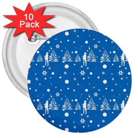 xmas0011 3  Button (10 pack) from ArtsNow.com Front