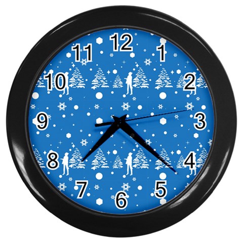 xmas0011 Wall Clock (Black) from ArtsNow.com Front